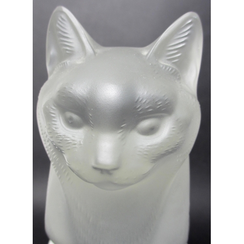 521 - A Rene Lalique satin glass model of a seated cat