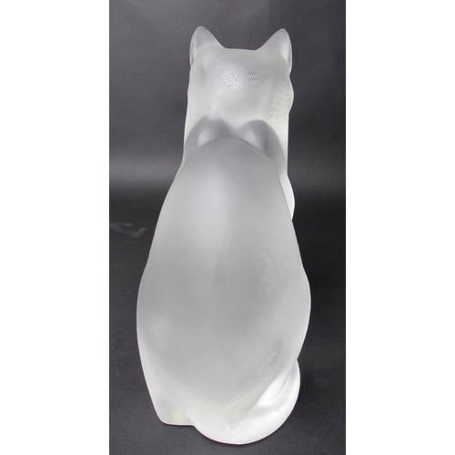 521 - A Rene Lalique satin glass model of a seated cat