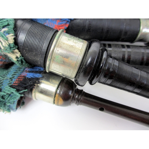 541 - A set of ebony  plated and ivory set of bagpipes