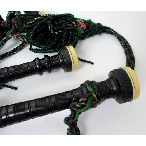 541 - A set of ebony  plated and ivory set of bagpipes