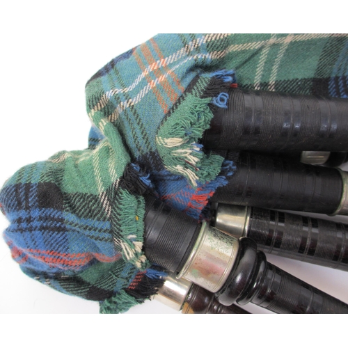 541 - A set of ebony  plated and ivory set of bagpipes