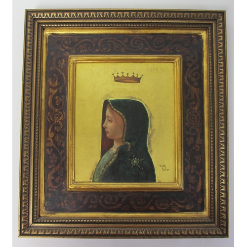 544 - An early 20th century Russian icon of the Madonna in profile