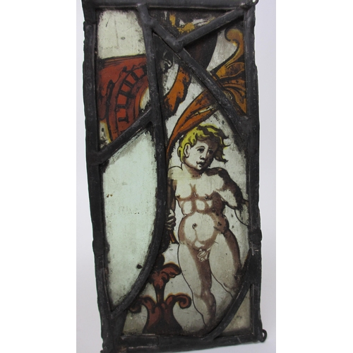 545 - A group of 17th / 18th century stained and leaded glass panels