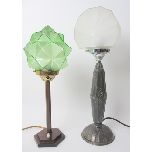 549 - An Art Deco metal table lamp