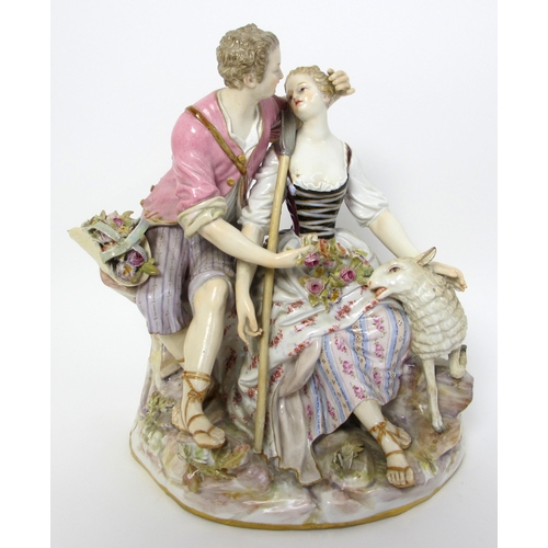 554 - A Meissen group of a courting couple