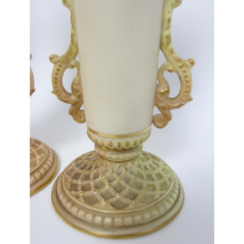 555 - Three Royal Worcester spill vases