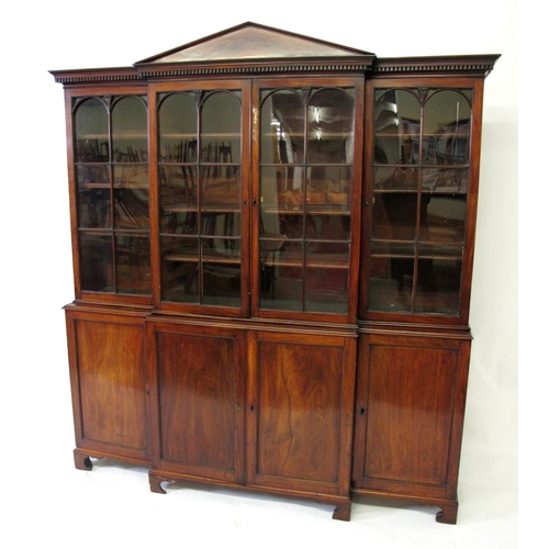 600 - A 19th century mahogany breakfront bookcase