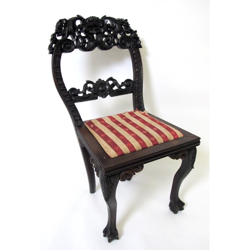 602 - A 19th century Irish Chippendale style chair