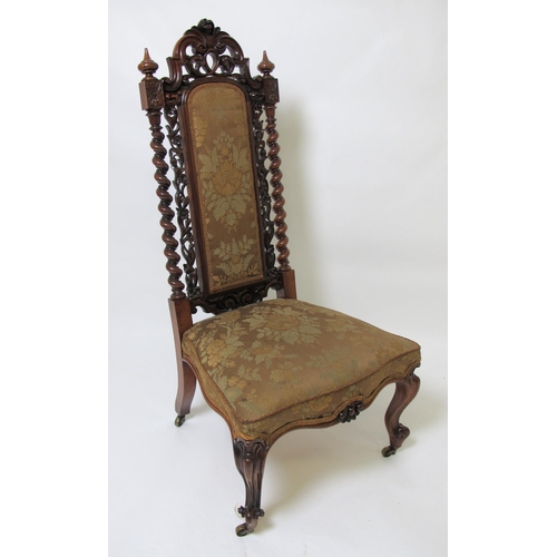 603 - A Victorian rosewood hall chair