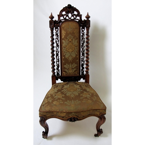 603 - A Victorian rosewood hall chair