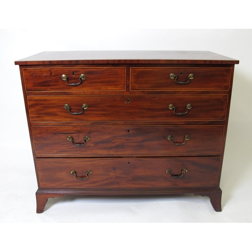 608 - A George III mahogany inlaid chest of drawers