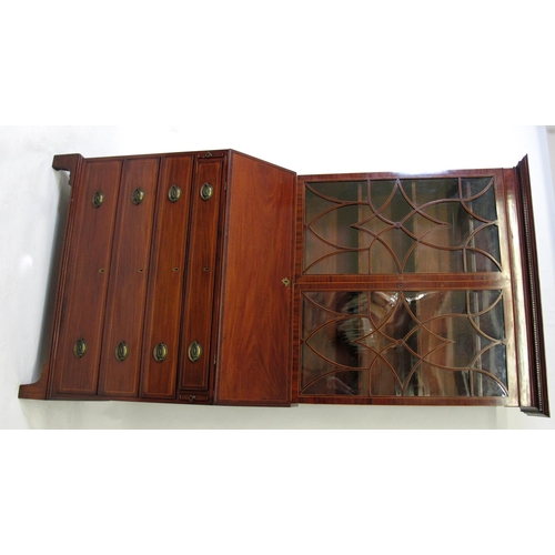 610 - A George III mahogany and boxwood lined bureau