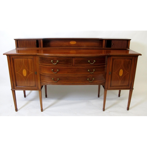 618 - An Edwardian mahogany inlaid Sheraton style sideboard