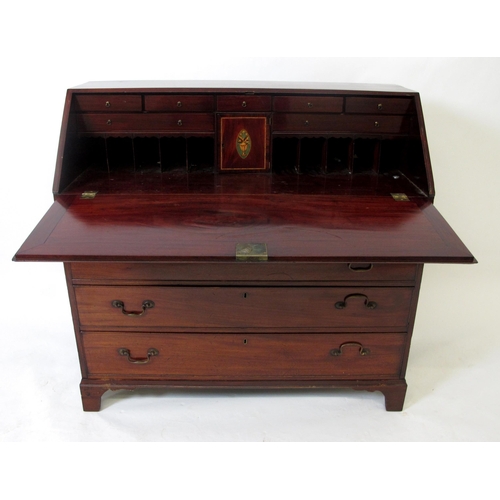 619 - A Georgian mahogany inlaid writing bureau