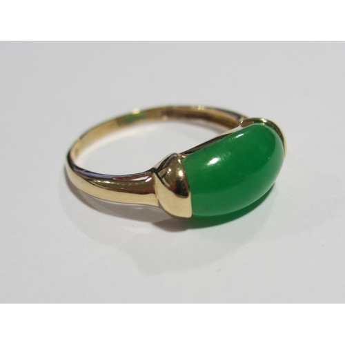 62 - A suite of Chinese 14kt gold and jade jewels