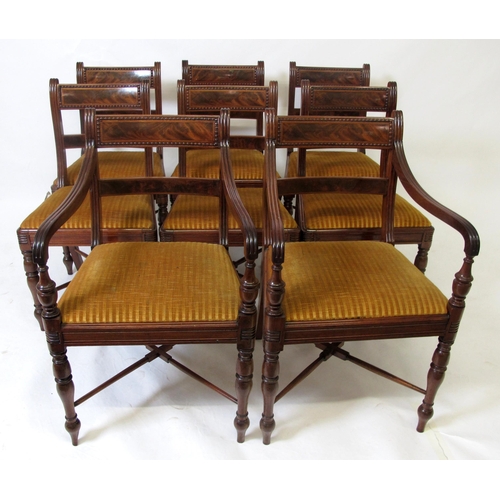 620 - A set of eight early 19th century mahogany dining chairs