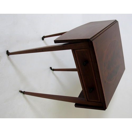 630 - An Edwardian mahogany inlaid occasional table with drawers