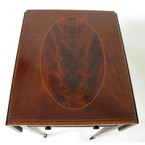 630 - An Edwardian mahogany inlaid occasional table with drawers