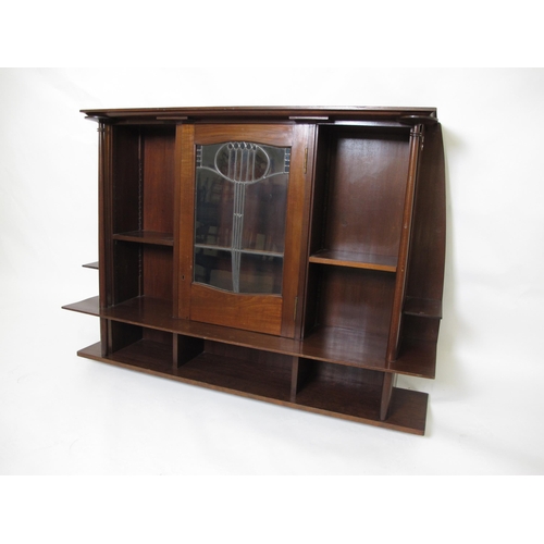 640 - A Glasgow style mahogany overmantel