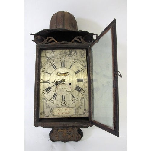 642 - An early 19th century lantern style wall clock by Jas Leckie  Glasgow