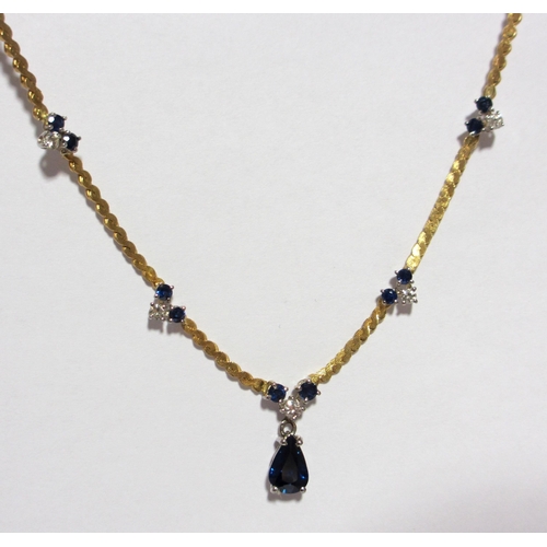 74 - A sapphire and diamond necklace