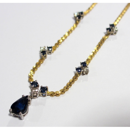 74 - A sapphire and diamond necklace