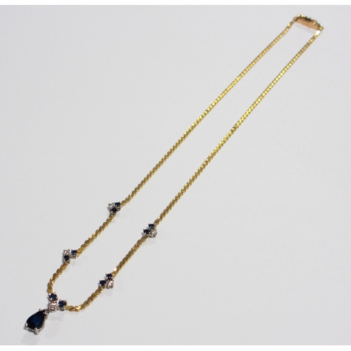 74 - A sapphire and diamond necklace