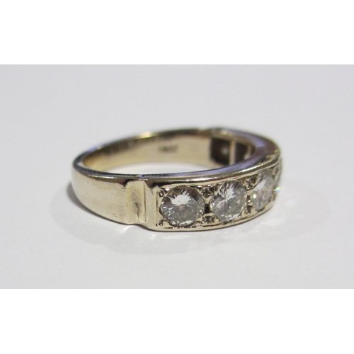 75 - A good diamond half hoop eternity ring