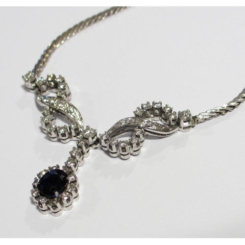 83 - A sapphire and diamond necklace