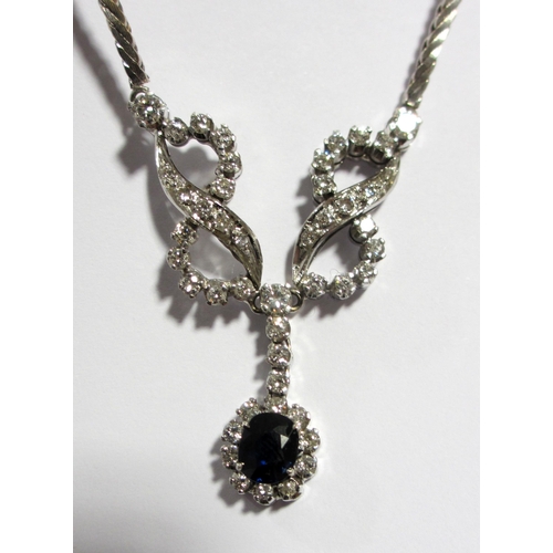 83 - A sapphire and diamond necklace