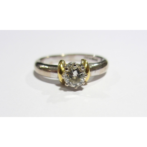 88 - A contemporary design solitaire diamond ring