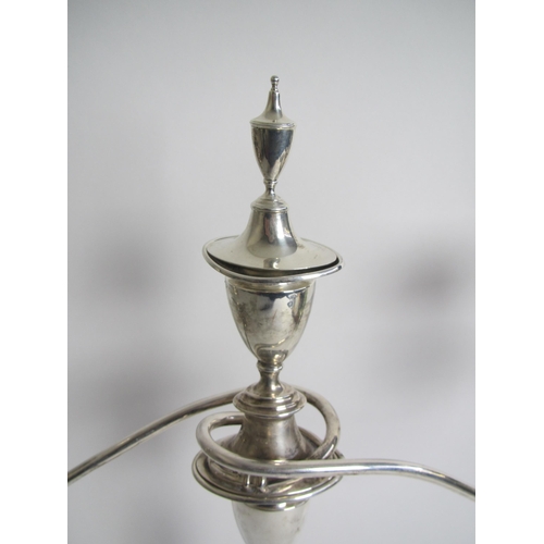 190 - A pair of silver three branch candelabra