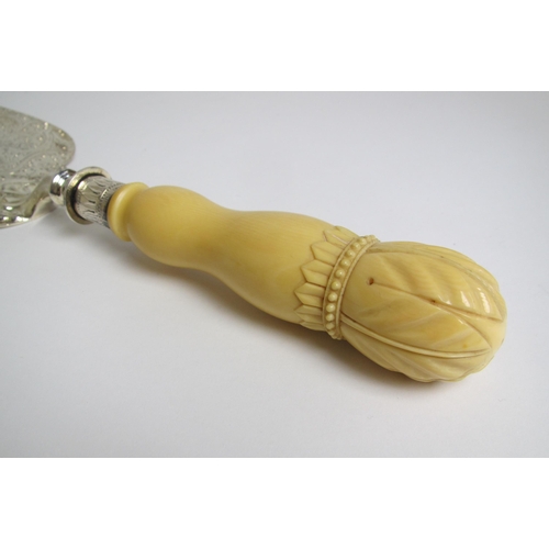 195 - A silver and ivory handled presentation trowel