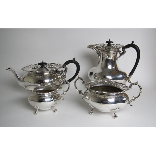 197 - A four piece silver tea service