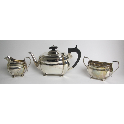 200 - A three piece silver tea service