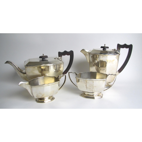 202 - A four piece silver tea service