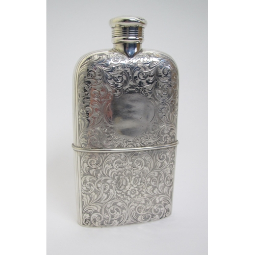 211 - A Victorian silver hip flask