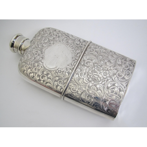 211 - A Victorian silver hip flask