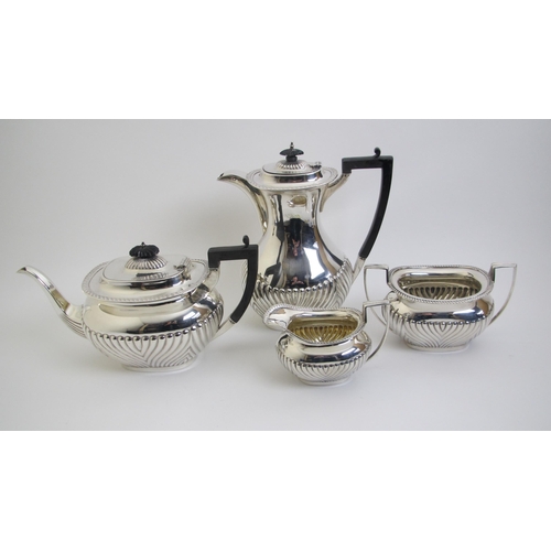 217 - A silver four piece tea service