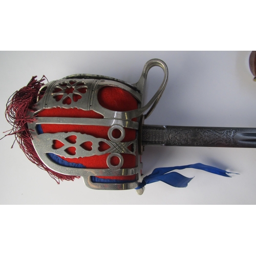 302 - A George V Royal Scots Fusiliers basket hilted broad sword