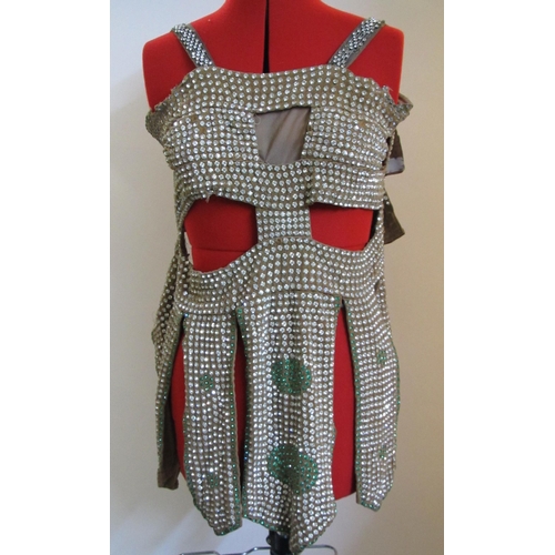 346 - A heavy diamante tunic   purportedly from the wardrobe of Florrie Forde