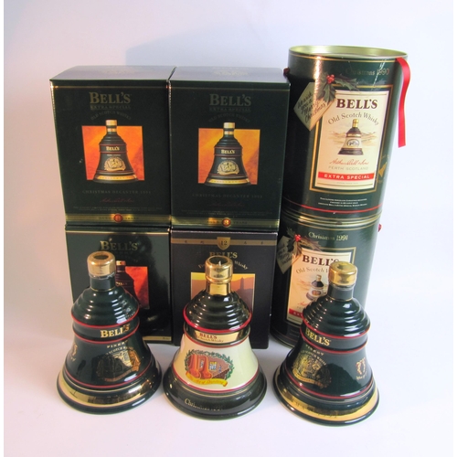 354 - Three Wade Bells whisky Christmas decanters