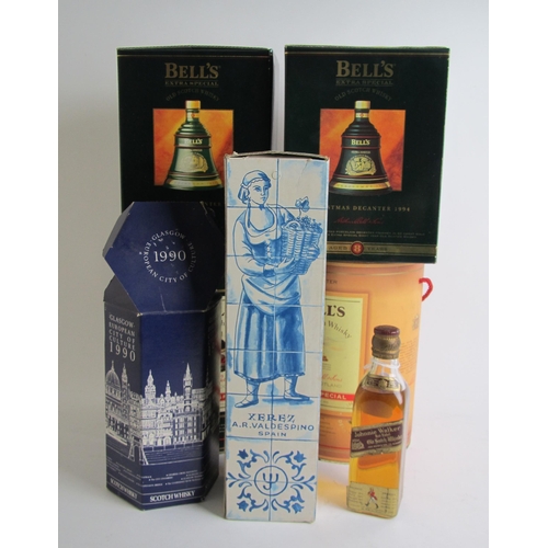 356 - Four Wade Bells Whisky Christmas decanters