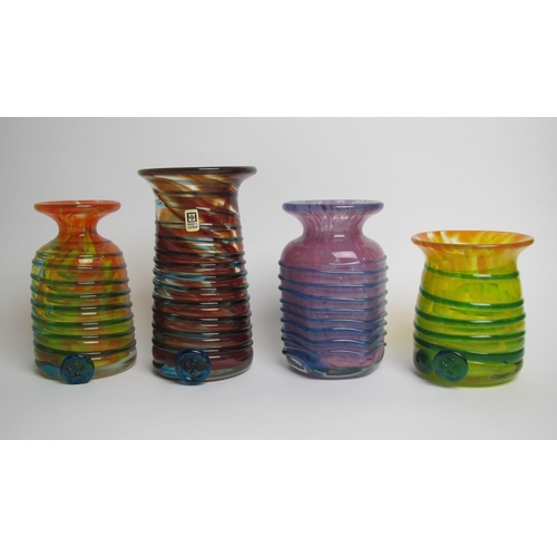 529 - Four M'dina coloured glass vases