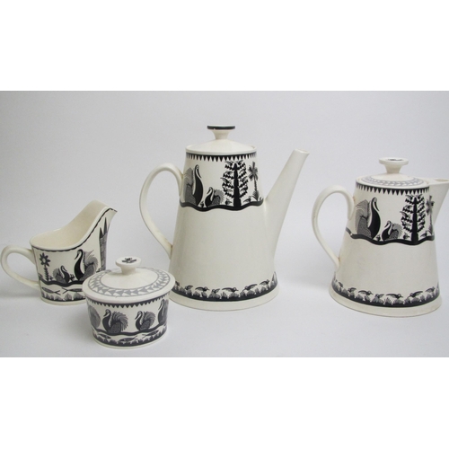 535 - A Royal Worcester coffee set  designed by Scottie Wilson