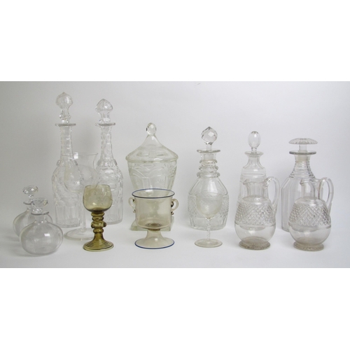 537 - A group of cut and engraved glass