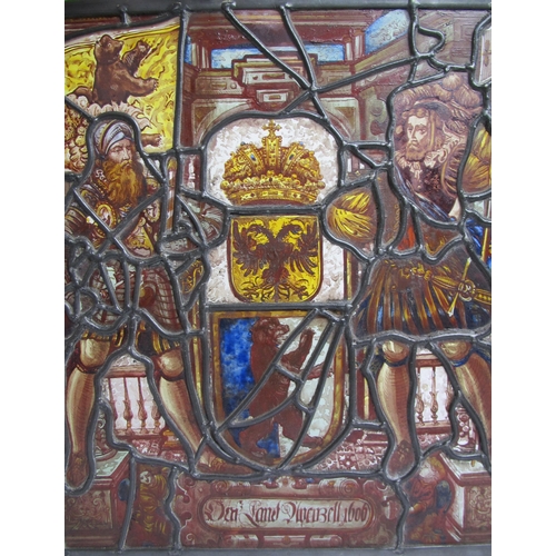 539 - A German 17th Century stained and leaded glass panel