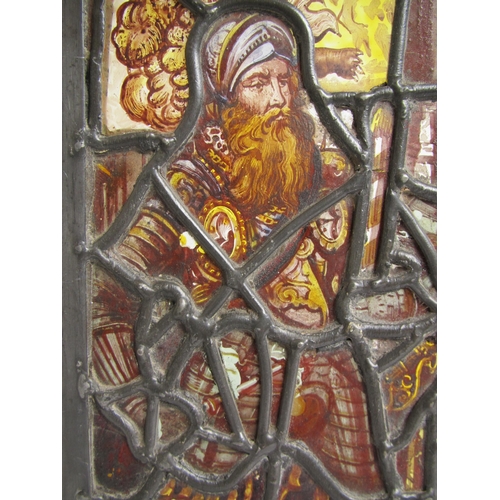 539 - A German 17th Century stained and leaded glass panel