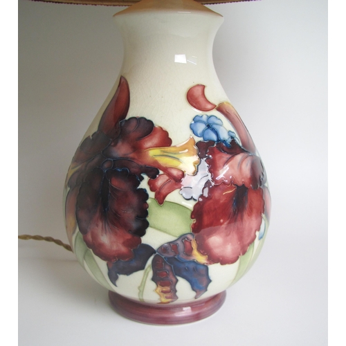 541 - A Moorcroft Orchid pattern table lamp