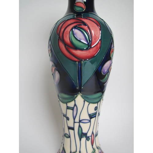 543 - A Moorcroft Tribute to Charles Rennie Mackintosh pattern vase